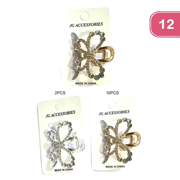 RHINESTONE BUTTERFLY HAIR CLIP (12 UNITS)