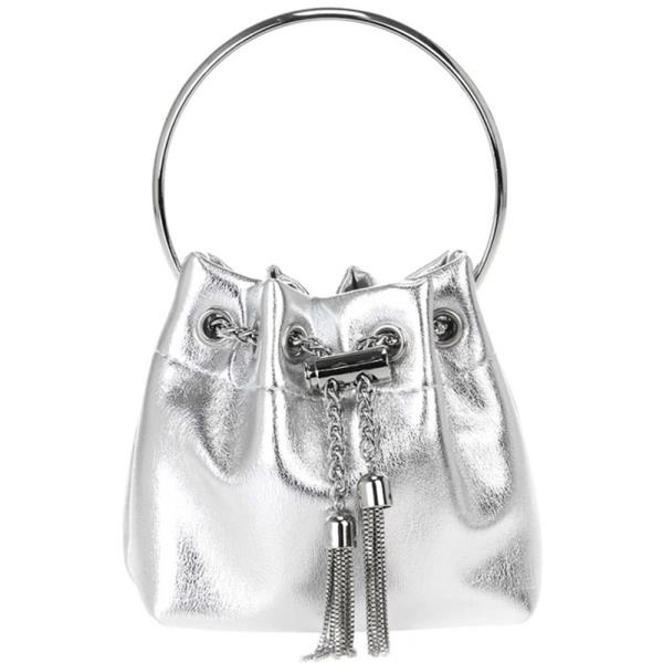 MINI DRAWSTRING BAG W METAL HANDLE