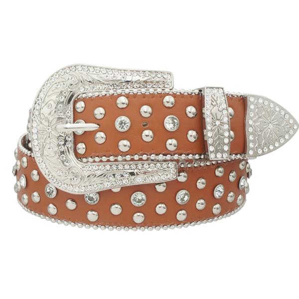 PLUS SIZE RHINESTONE EMBELLISHED STRAP RS WESTERN BELT