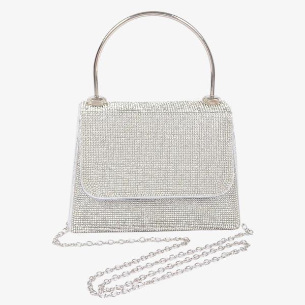 MIRROR METALLIC TOP HANDLE BAG