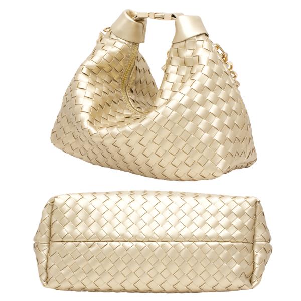 TEXTURED WOVEN CHAIN CROSSBODY BAG