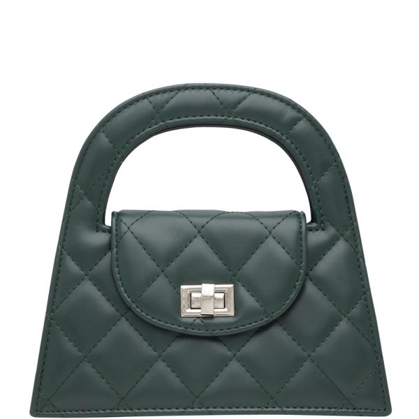 QUILTED TWIST LOCK HANDLE CROSSBODY BAG