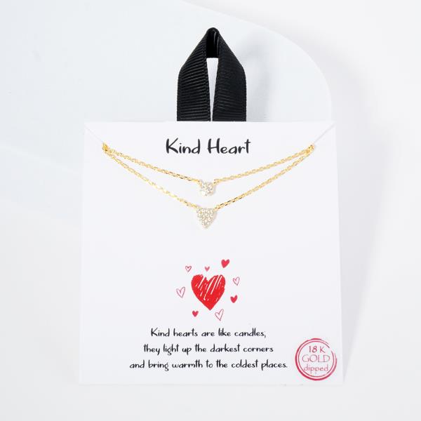 18K GOLD RHODIUM KIND HEART NECKLACE