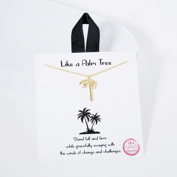 18K GOLD RHODIUM LIKE A PALM TREE NECKLACE