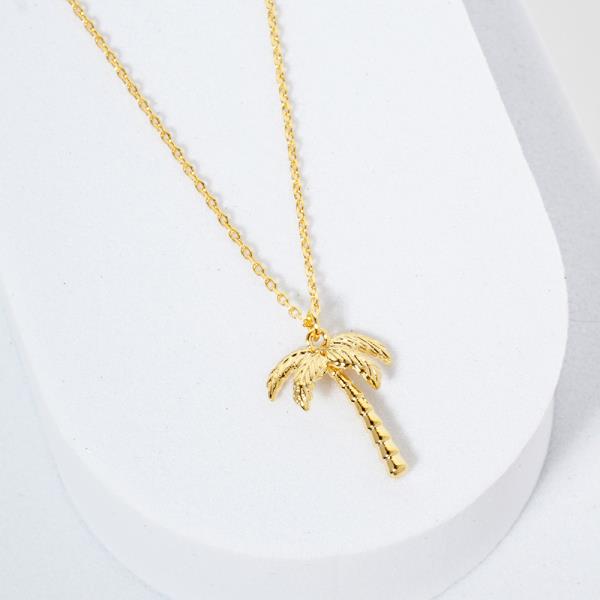 18K GOLD RHODIUM LIKE A PALM TREE NECKLACE