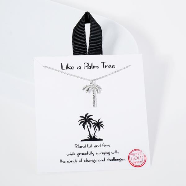 18K GOLD RHODIUM LIKE A PALM TREE NECKLACE