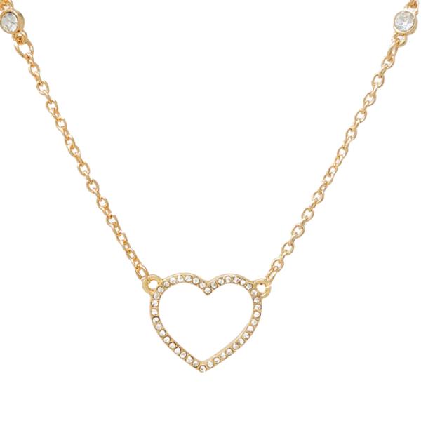 HEART PAVED RHINESTONE NECKLACE