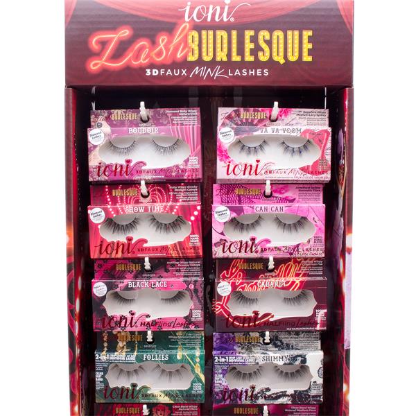 IONI LASH BURLESQUE 3D FAUX MINK LASHES W DISPLAY SET