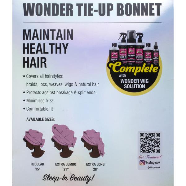 EBIN WONDER TIE UP BONNET EXTRA JUMBO BABY PINK