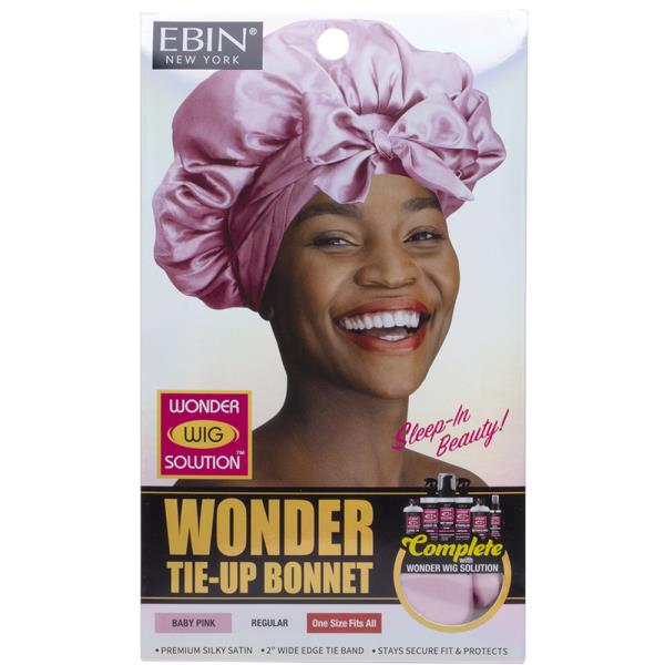 EBIN WONDER TIE UP BONNET REGULAR BABY PINK