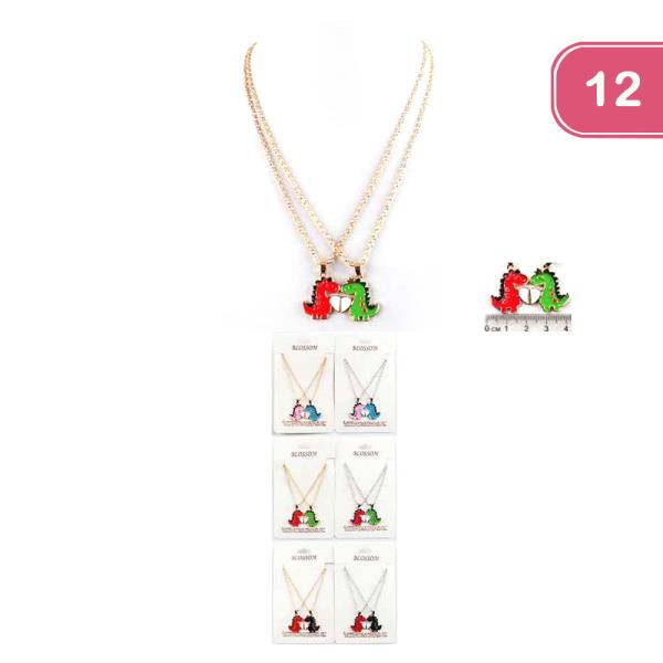 BFF DINO PENDANT NECKLACE (12 UNITS)