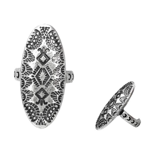 WESTERN STYLE OVAL ADJUSTABLE METAL RING