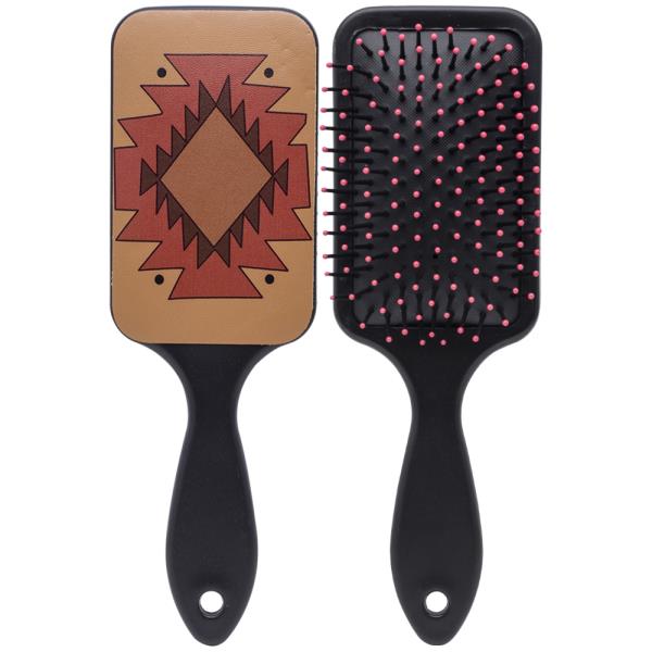 WESTERN FAUX TOOLED SOUTHWEST PRINT HAIR BRUSH