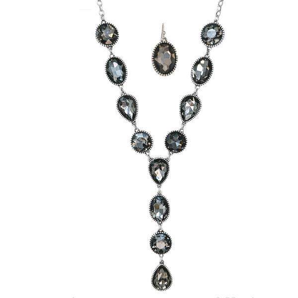 WESTERN STYLE Y SHAPE PAVED RHINESTONE NECKLACE