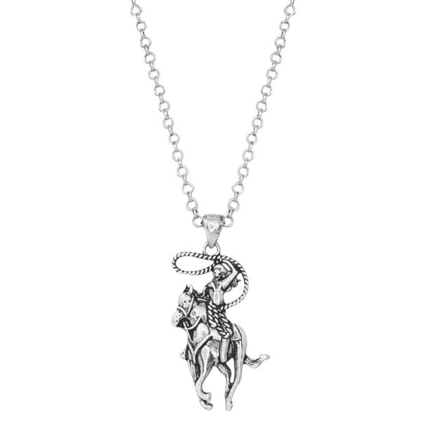 WESTERN STYLE RODEO PENDANT METAL NECKLACE