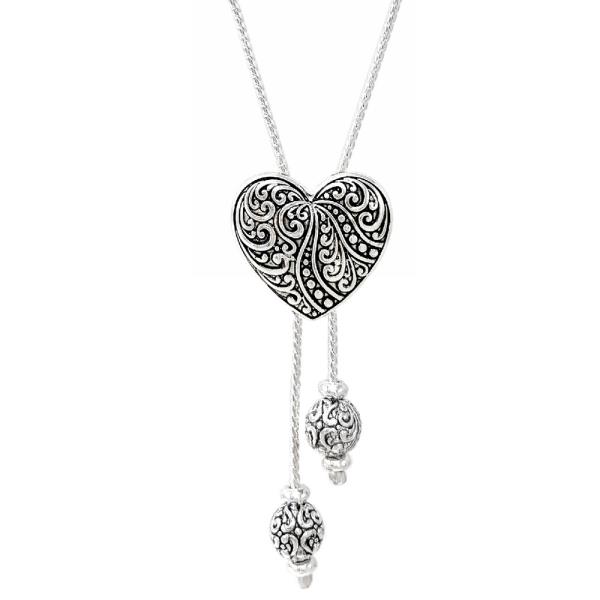 FILIGREE PATTERN HEART CALL BEAD NECKLACE