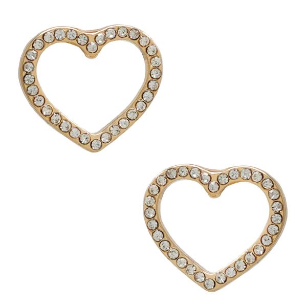 HEART PAVED RHINESTONE EARRING