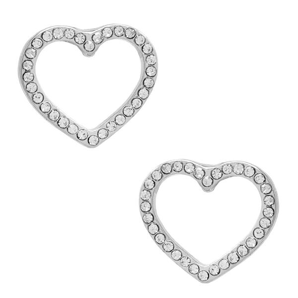 HEART PAVED RHINESTONE EARRING