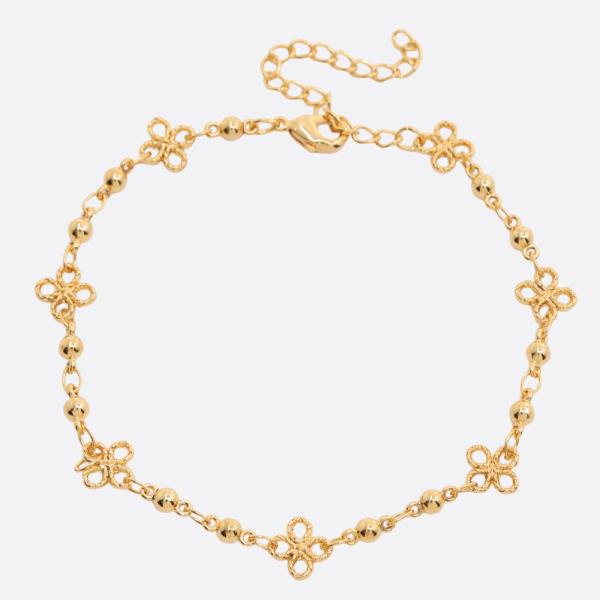 SODAJO CLOVER STATION GOLD DIPPED BRACELET