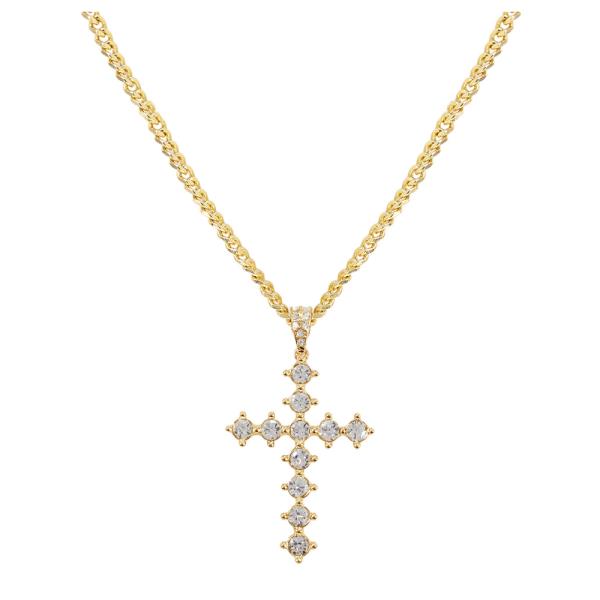 CROSS ROUND PENDANT NECKLACE