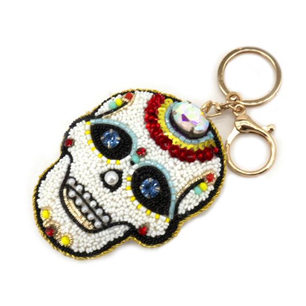 SEED BEAD MARDI GRAS KING HAT KEYCHAIN