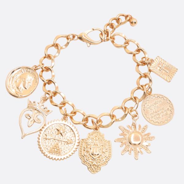 MULTI CHARM CIRCLE LINK BRACELET