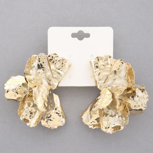 RUFFLE FLOWER METAL EARRING