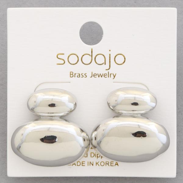 SODAJO OVAL METAL GOLD DIPPED EARRING