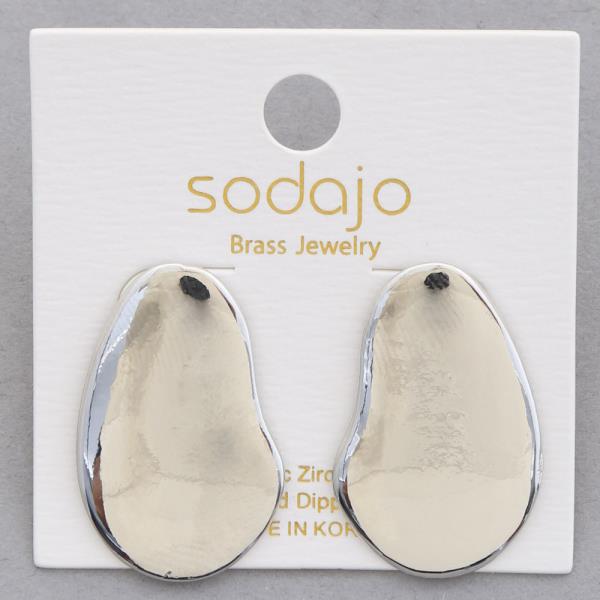 SODAJO OVAL METAL GOLD DIPPED EARRING