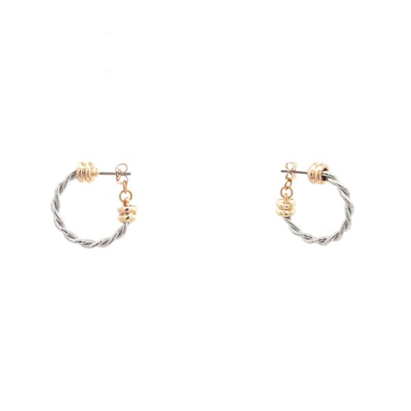 METAL TWIST HOOP EARRING