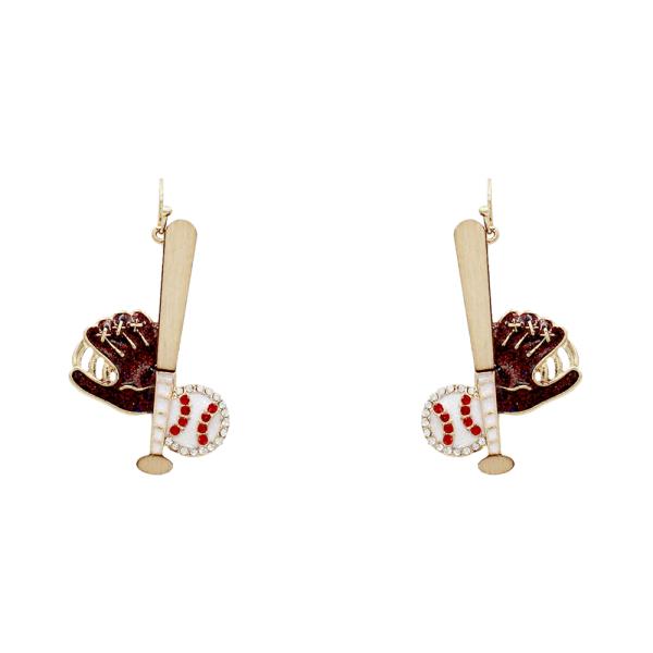 BASEBALL DANGLE EARRING