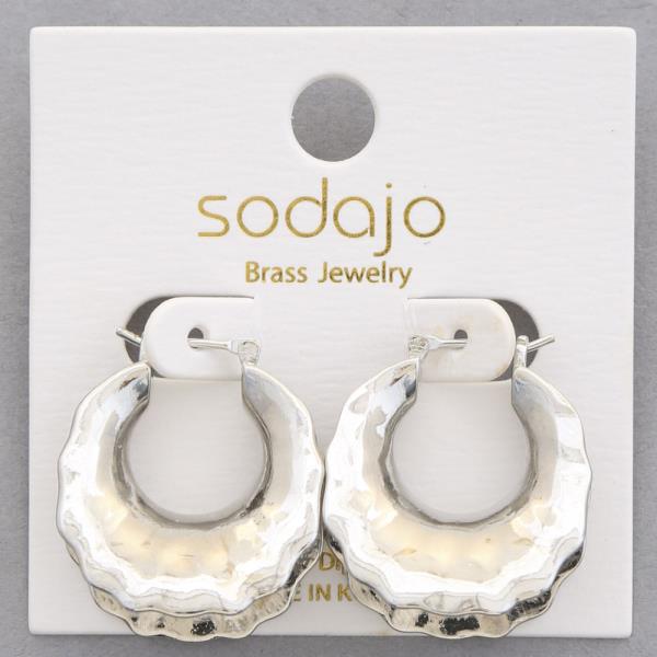 SODAJO RUFFLE GOLD DIPPED HOOP EARRING