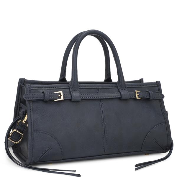 SMOOTH DOUBLE SIDED BUCKLE SATCHEL BAG