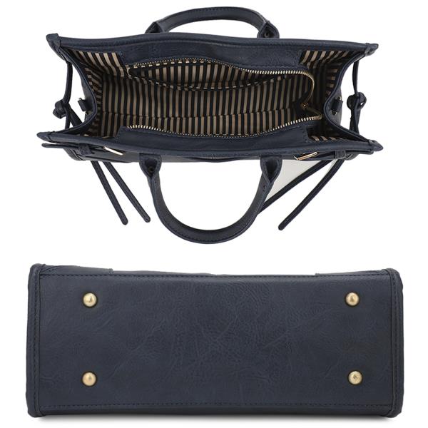 SMOOTH DOUBLE SIDED BUCKLE SATCHEL BAG