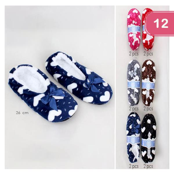 HEART WARM SLIPPERS (12 UNITS)