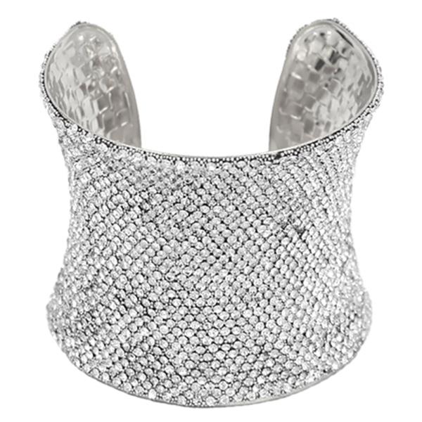 RHINESTONE WIDE CUFF BRACELET