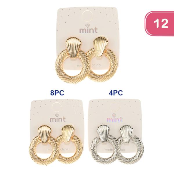 TEXTURE ROUND POST EARRINGS (12 UNITS)