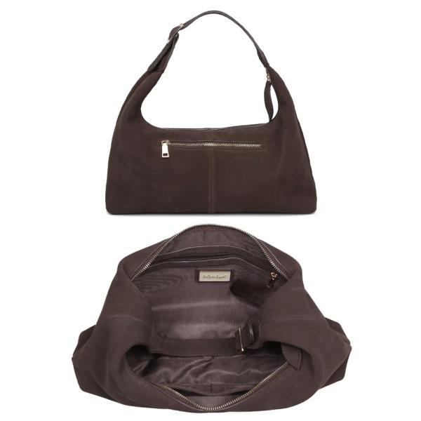 CHIC MAPLE SHOULDER HOBO SUEDE BAG