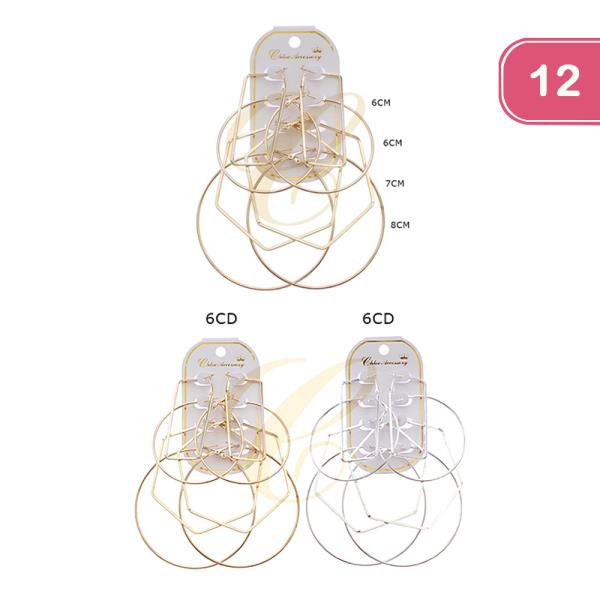 ASSORTED HOOP EARRING (12 UNITS)