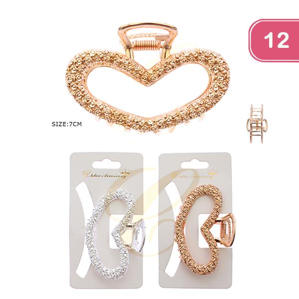 HEART METAL CLAW CLIP (12 UNITS)