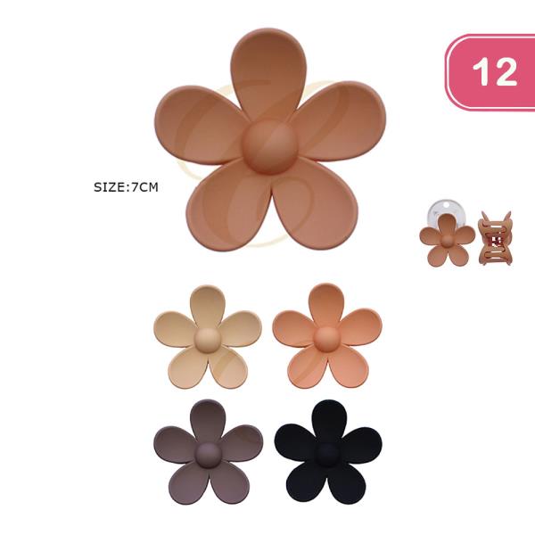 FLOWER HAIR CLAW CLIP (12 UNITS)