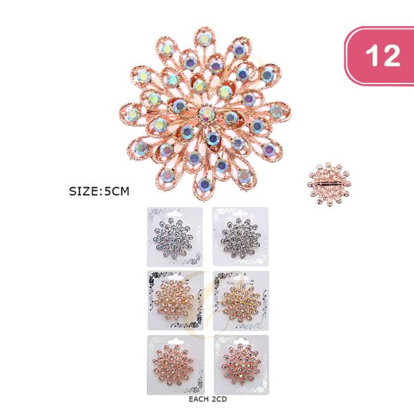 RHINESTONE BROOCH (12 UNITS)