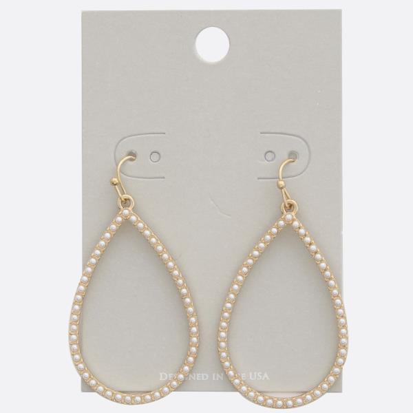 PAVED RHINESTONE TEARDROP DANGLE EARRING