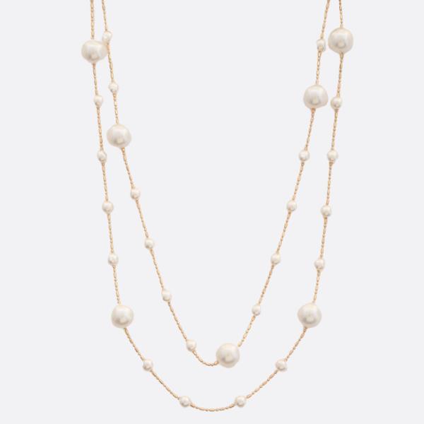 PEARL BEAD LAYERED LOOP NECKLACE