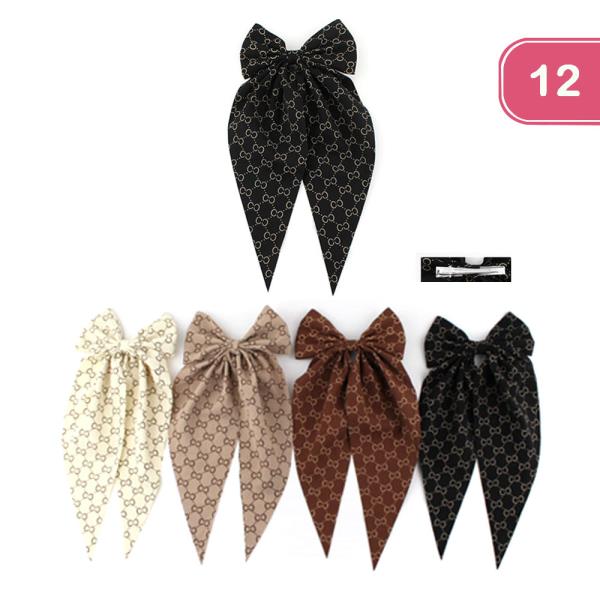 LONG TAIL HAIR BOW PIN (12 UNITS )