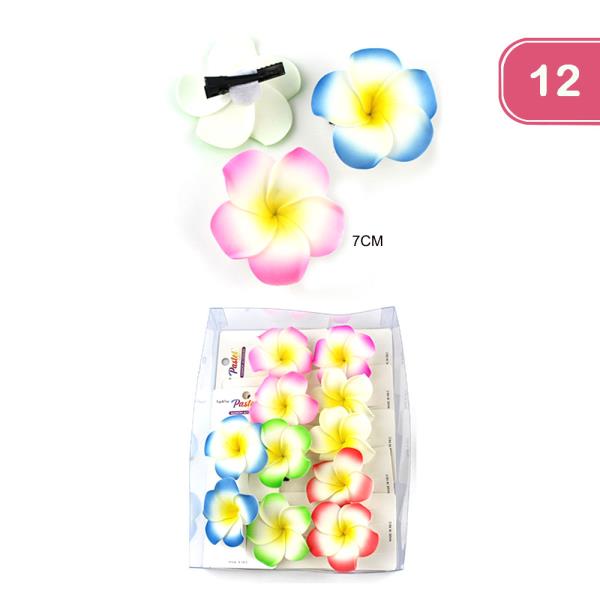 HAWAIIAN FLOWER HAIR PIN  (12 UNITS)