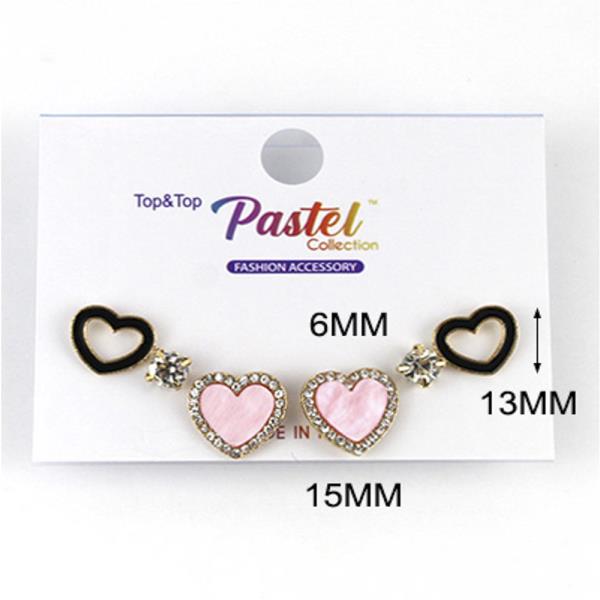 RHINESTONE HEART DANGLE EARRINGS (12 UNITS)