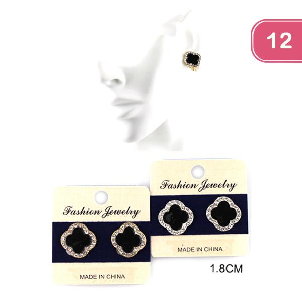 RHIENSTONE CLOVER EARRING (12 UNITS)