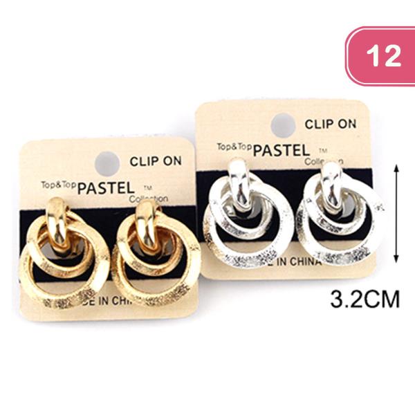 CLIP ON LAYERED EARRING (12 UNITS)