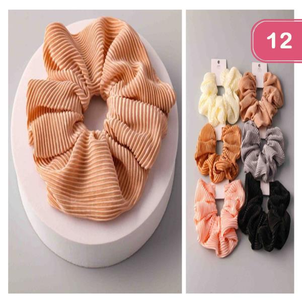 PLEATED HAIR SCRUNCHIE (12 UNITS)